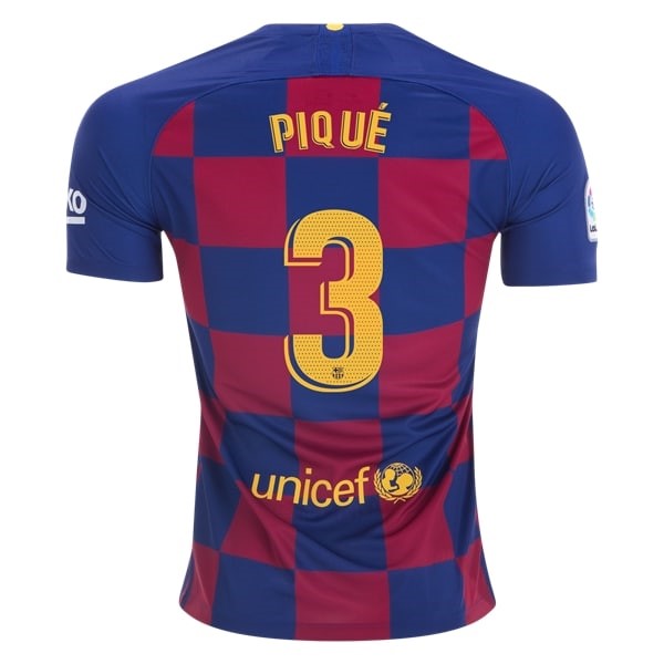 Trikot Barcelona NO.3 Pique Heim 2019-20 Blau Rote Fussballtrikots Günstig